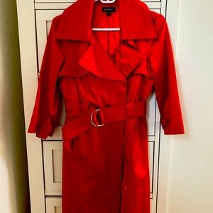 Vintage Red Satin Statement Coat